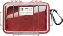 Pelican 1020 Micro Clear Case - Red with Red Liner