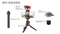 Boya BY-VG330 Vlogging Kit Mini Tripod, BY-MM1 Microphone & Cold Shoe Mount