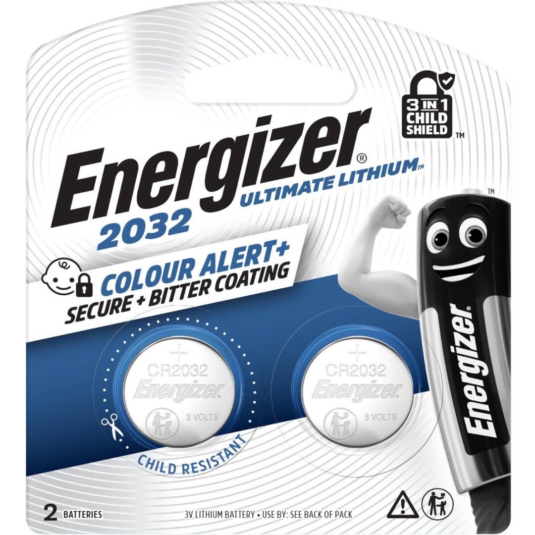 Energizer Ultimate Lithium CR2016 Knopfzelle – 3V, 2 Stück, Mit Kinderschutz, Für Autoschlüssel & Fernbedienungen