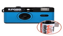 Ilford Sprite 35-II Reusable Camera - Black & Blue with Ilford XP2 24 Film