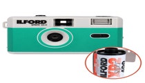 Ilford Sprite 35-II Reusable Camera - Silver & Teal with Ilford XP2 24 Film
