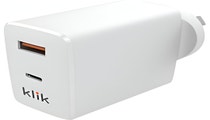 Klik Dual USBA + USBC Wall Charger 65W