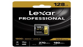 Lexar Professional 1800X SDXC UHS-II SD Card Capacity: 128GB