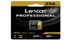 Lexar Professional 1800X SDXC UHS-II SD Card Capacity: 256GB