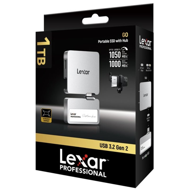 Lexar Professional GO SL400 1T Portable SSD with Hub - Silver | Camera ...