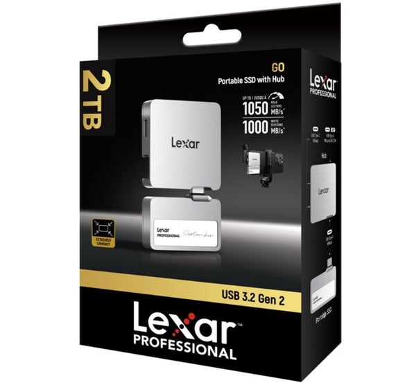 Lexar Professional GO SL400 2T Portable SSD with Hub - Black | Camera House