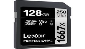 Lexar Professional 1667x SDXC 128GB - 250MB/s V60 UHS-II U3 Memory Card