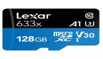 Lexar High-Performance 633x microSDXC 128GB 100MB/s V30 A1 UHS-I U3 Memory Card + Adapter