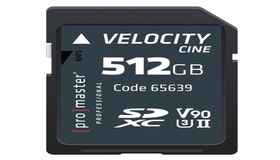 ProMaster SDXC Velocity CINE 512GB - V90 Video Speed Class 2000x 300MB/s UHS-II U3