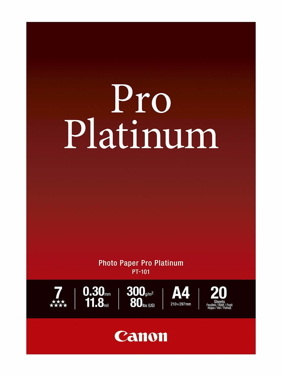 Canon PT101A4 20 Sheets A4 300gsm Photo Paper Pro Platinum Camera House