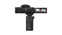 Sony ZV-1F Black Digital Vlog Camera w/Sony GPVPT2BT Bluetooth Shooting Grip-Black