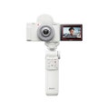 Sony ZV-1F White Digital Vlog Camera w/Sony GP-VPT2BT Bluetooth Shooting Grip-White