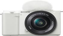 Sony ZVE10 White Body w/16-50 mm f/3.5-5.6 Lens Compact System Camera