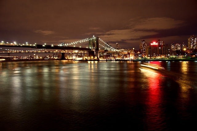 view of city at night