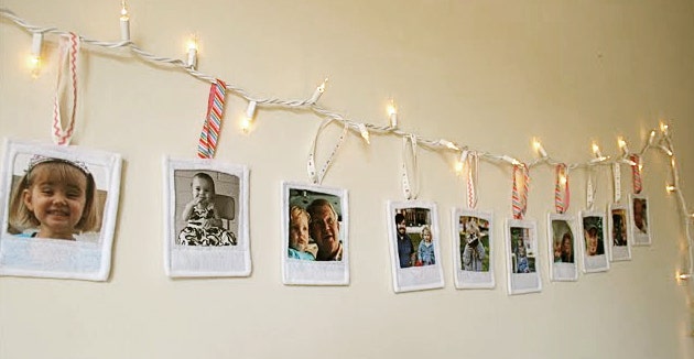 instant photos as christmas decoration