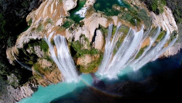 tamul waterfall drone image