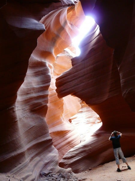 photographing the beautiful antelope canyon