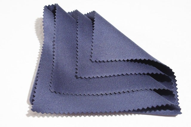 A blue cleaning cloth