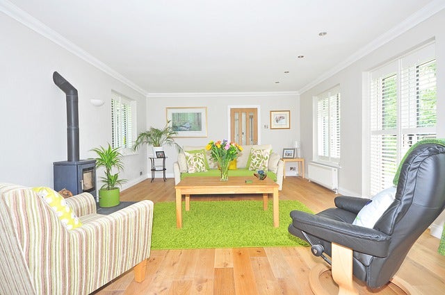 interior of a bright lounge room