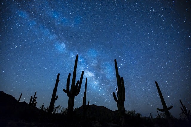 Night sky photograph in the desert