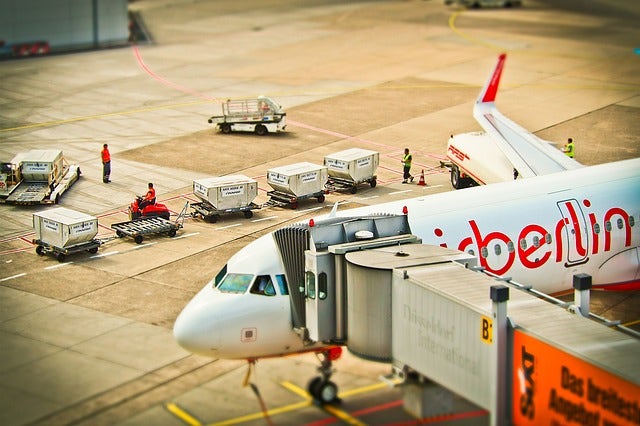 Aircraft and baggage handlers using tilt-shift