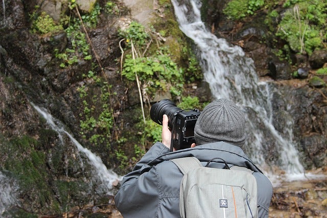 Photographer with a backpack