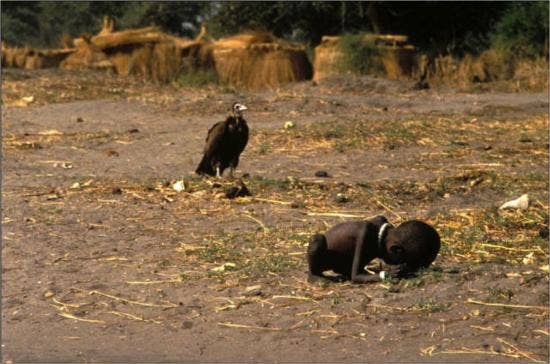 sudanese-child-dying-of-starvation-as-vulture-looks-on