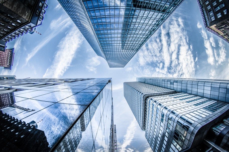 sky scrapers in summer
