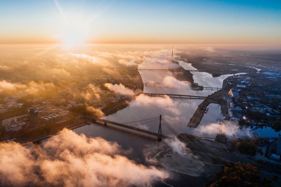 aerial video of city from drone