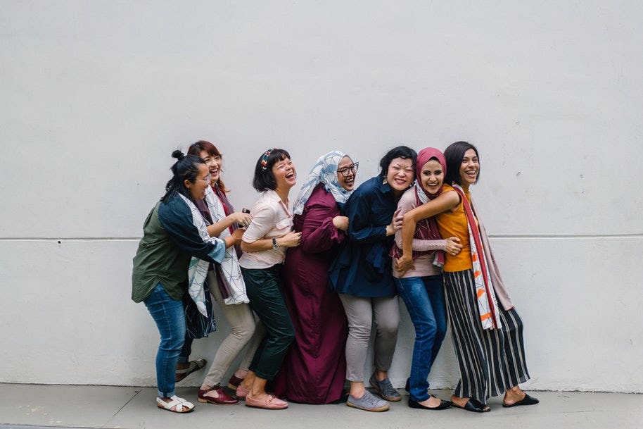 group of women in line