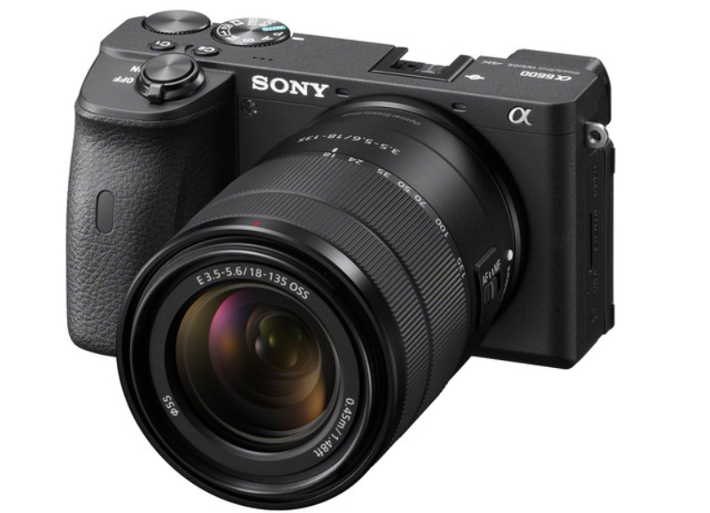 a Sony a6600 mirrorless camera with lens for videos