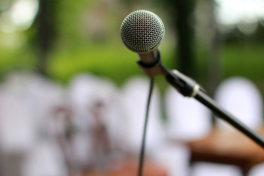 shotgun microphone on a stand