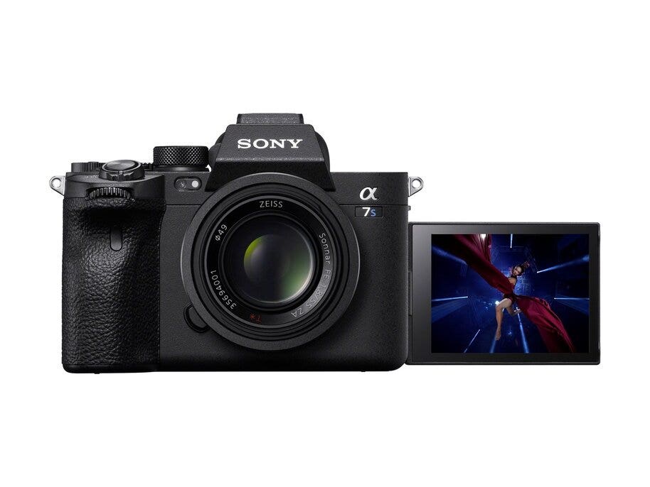 A Sony a7s Mark 3 mirrorless camera for vlogging and filmmaking.