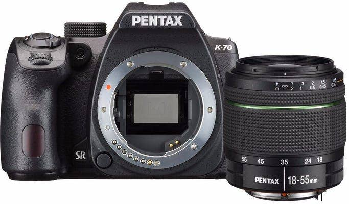 Pentax K-70 w/ 18-55mm Lens Black Digital SLR Camera